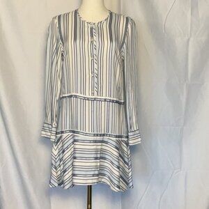 Alexis striped shift dress w/pearl buttons size Small